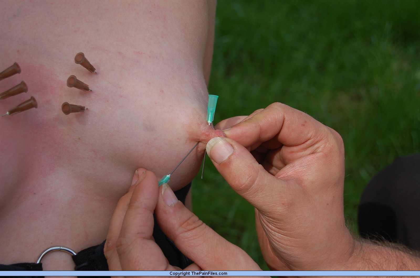 British slavegirl Chaos in needle pain outdoors #72204615
