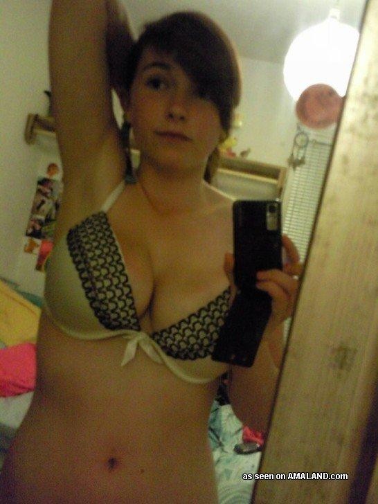 Naughty busty teen posing sexy in her bedroom #72942147