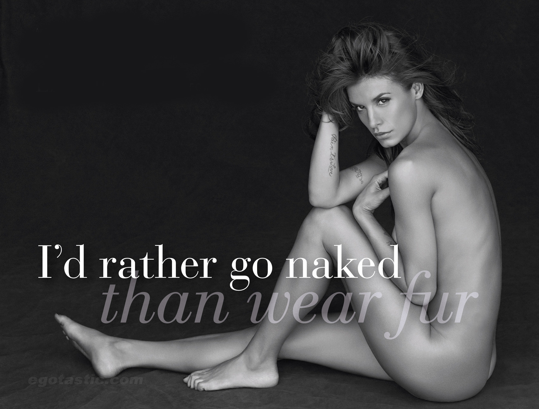 Elisabetta Canalis fully nude but hiding for new PETA ad campaign #75288654