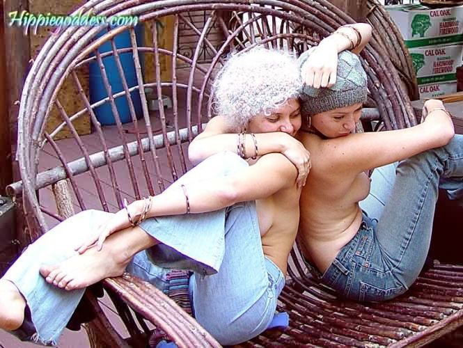 Cute n Hairy Tight Nippled Winter Day Hippie Strippers in Hats #77320701