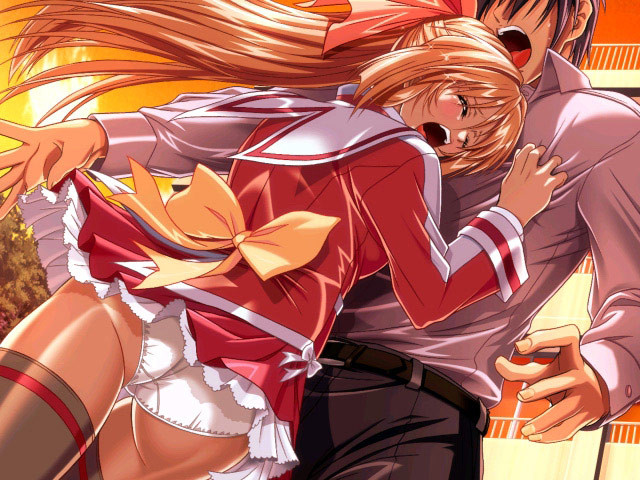 Hot hentai schoolgirl sisters with short skirts and white pantys #69688548