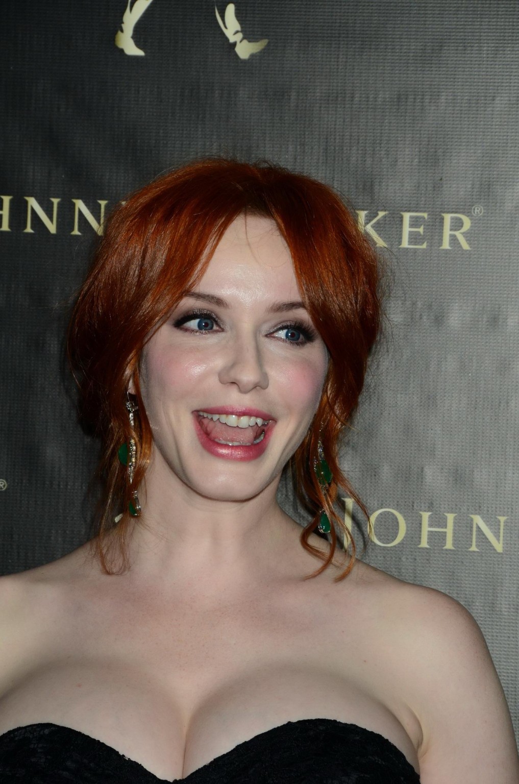 Christina Hendricks showing enormous cleavage at Johnnie Walker Fathers Day Gift #75300488