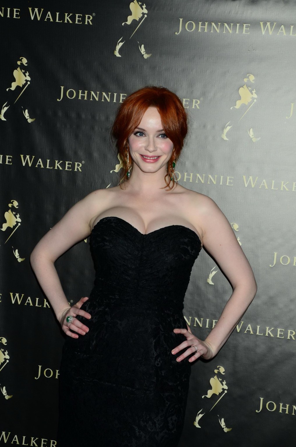 Christina Hendricks showing enormous cleavage at Johnnie Walker Fathers Day Gift #75300545
