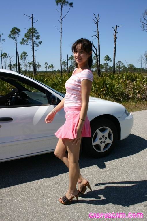 Cute amateur asian teen posing outdoor #70023417