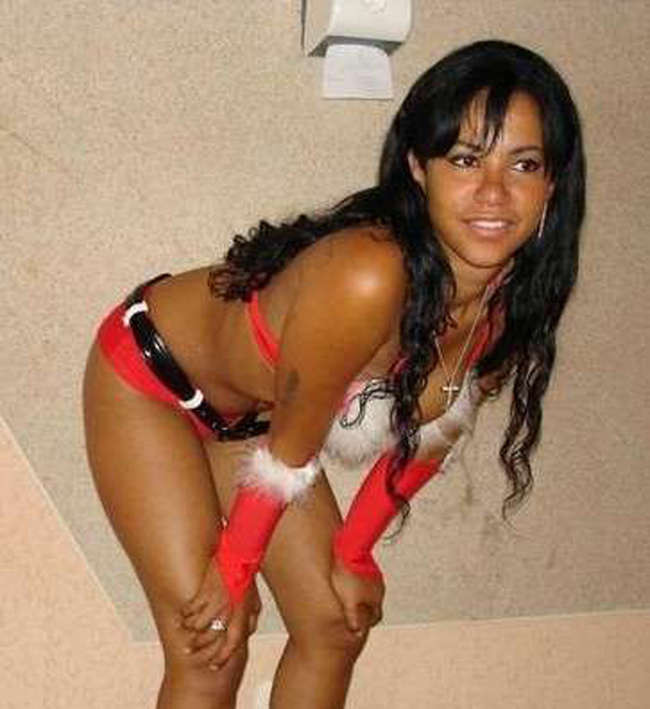 Pictures of a Latina wife in her Christmas lingerie #75457226