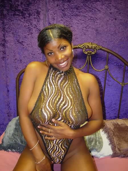 Black girl with large natural breasts #73449096
