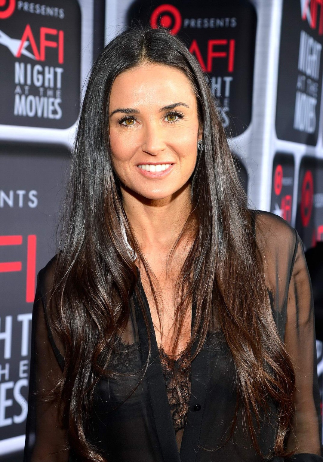 Demi Moore shows off her big boobs wearing a see through bra  shirt at the ArcLi #75234196