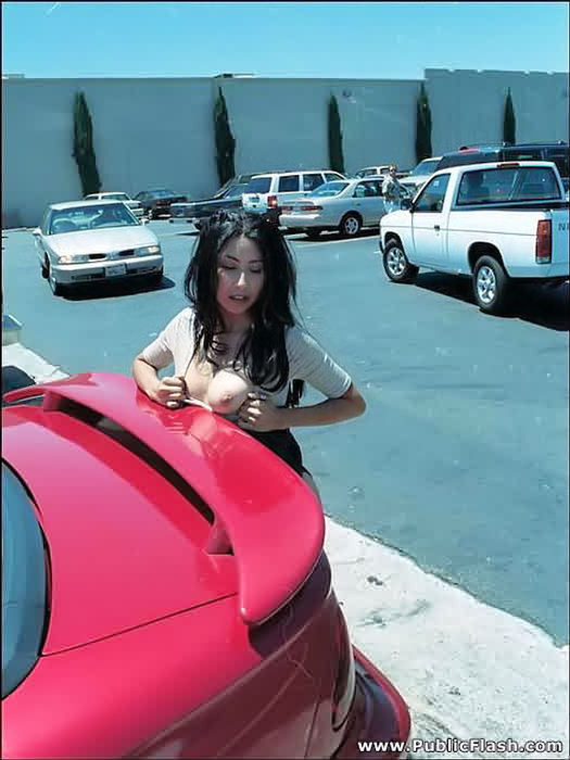 Busty Asian Flashes Her Great Big Tits at Gas Bar #78924567