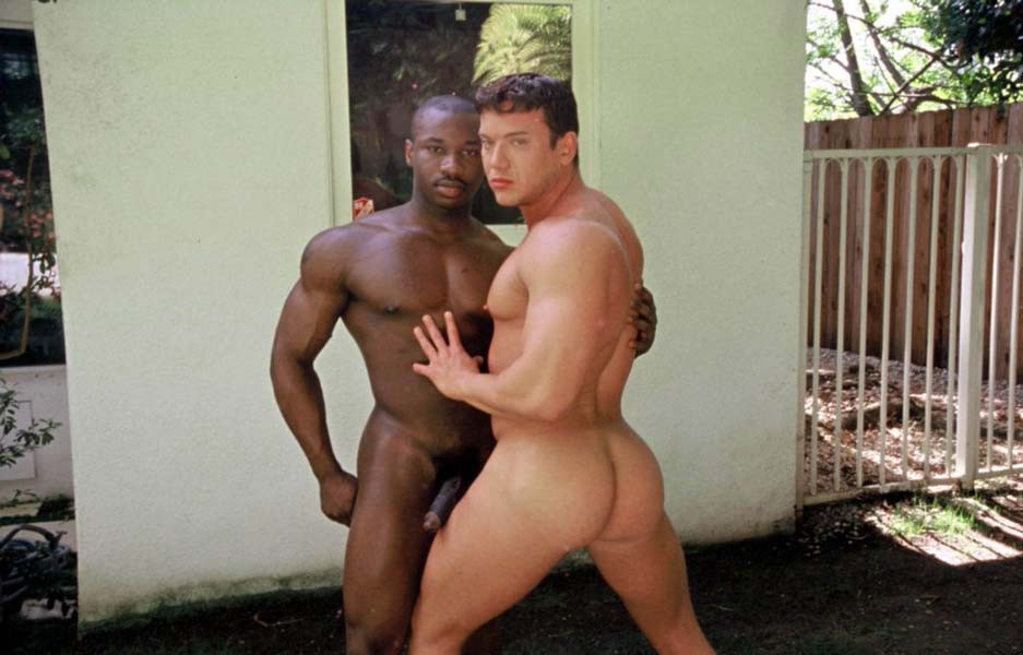 Cock sucking ebony gay loves to lick white ass in outdoor #76983734