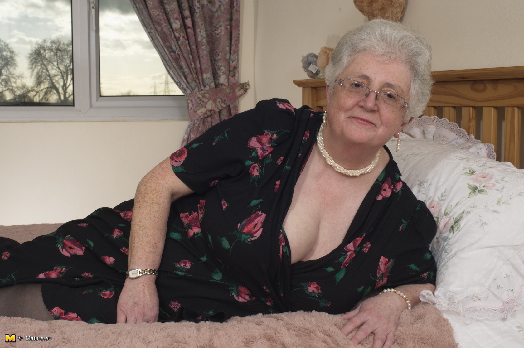British granny playing with her voluptous body #67437011