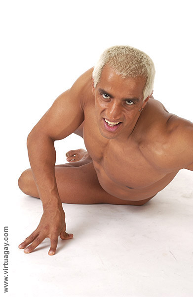 Blonde muscular guy posing nude #76992834