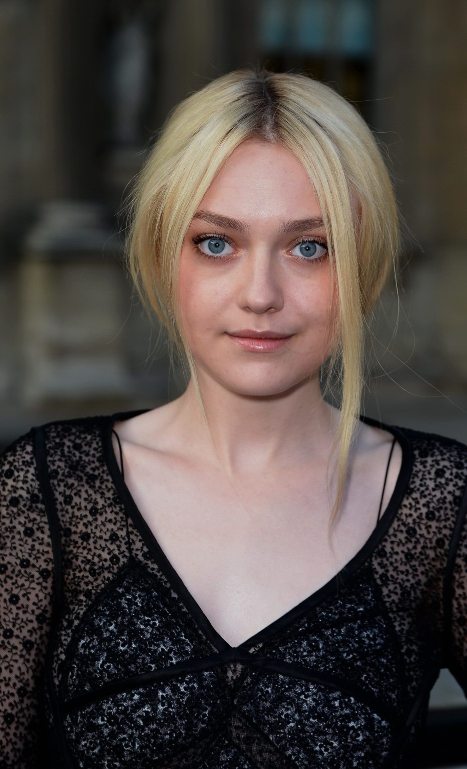 Dakota Fanning wearing black see-through dress at Louis Vuitton Spring 2014 Fash #75217183