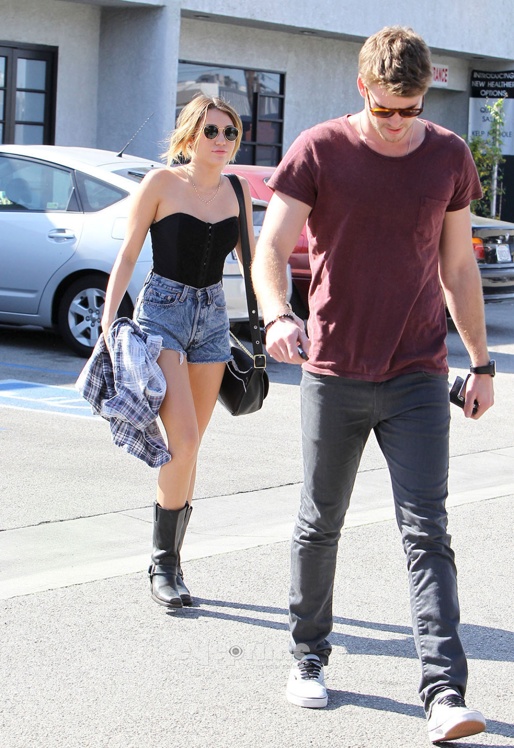 Miley Cyrus leggy wearing hotpants  boots in Hollywood #75274762