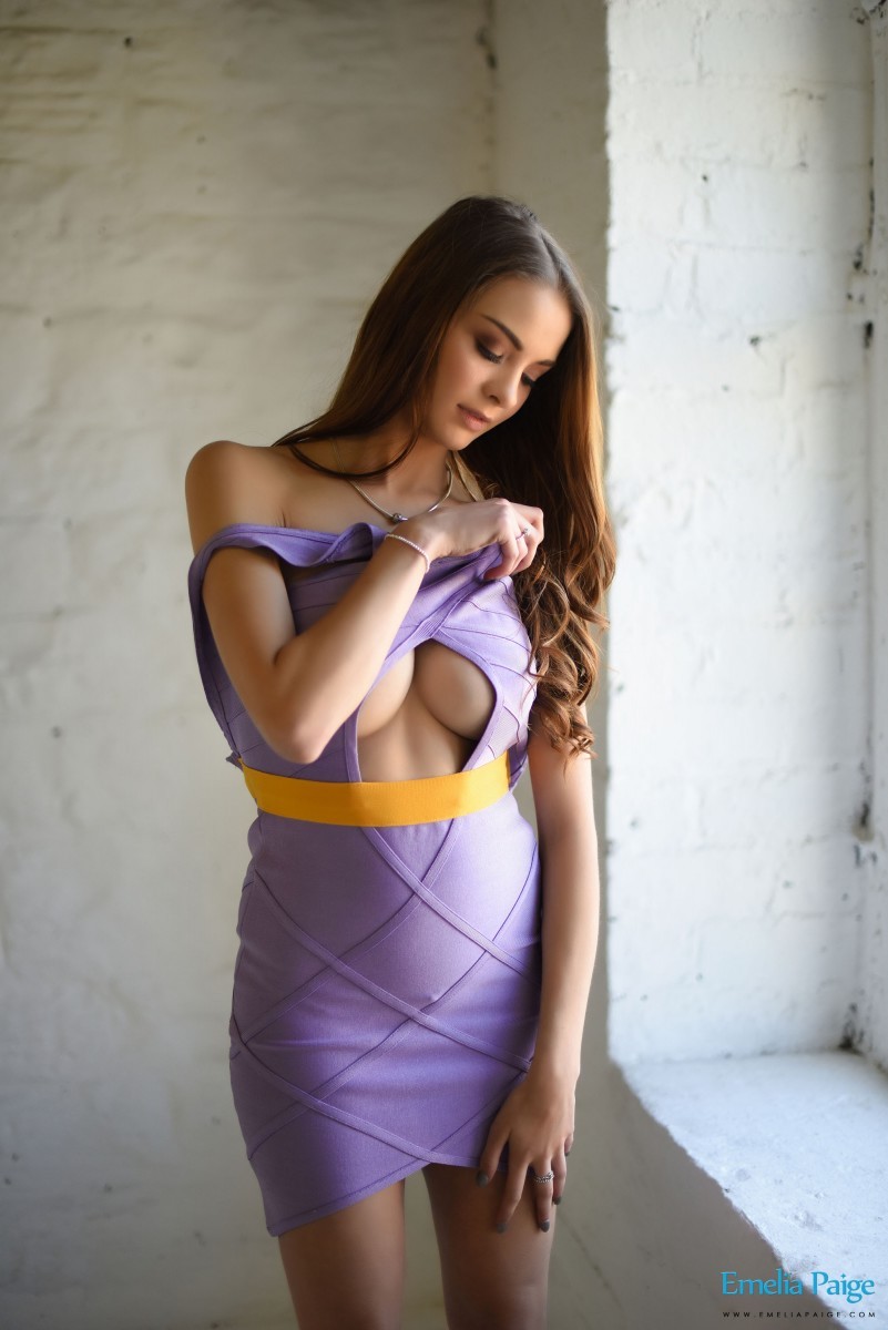 Hot busty chick in purple #70728016