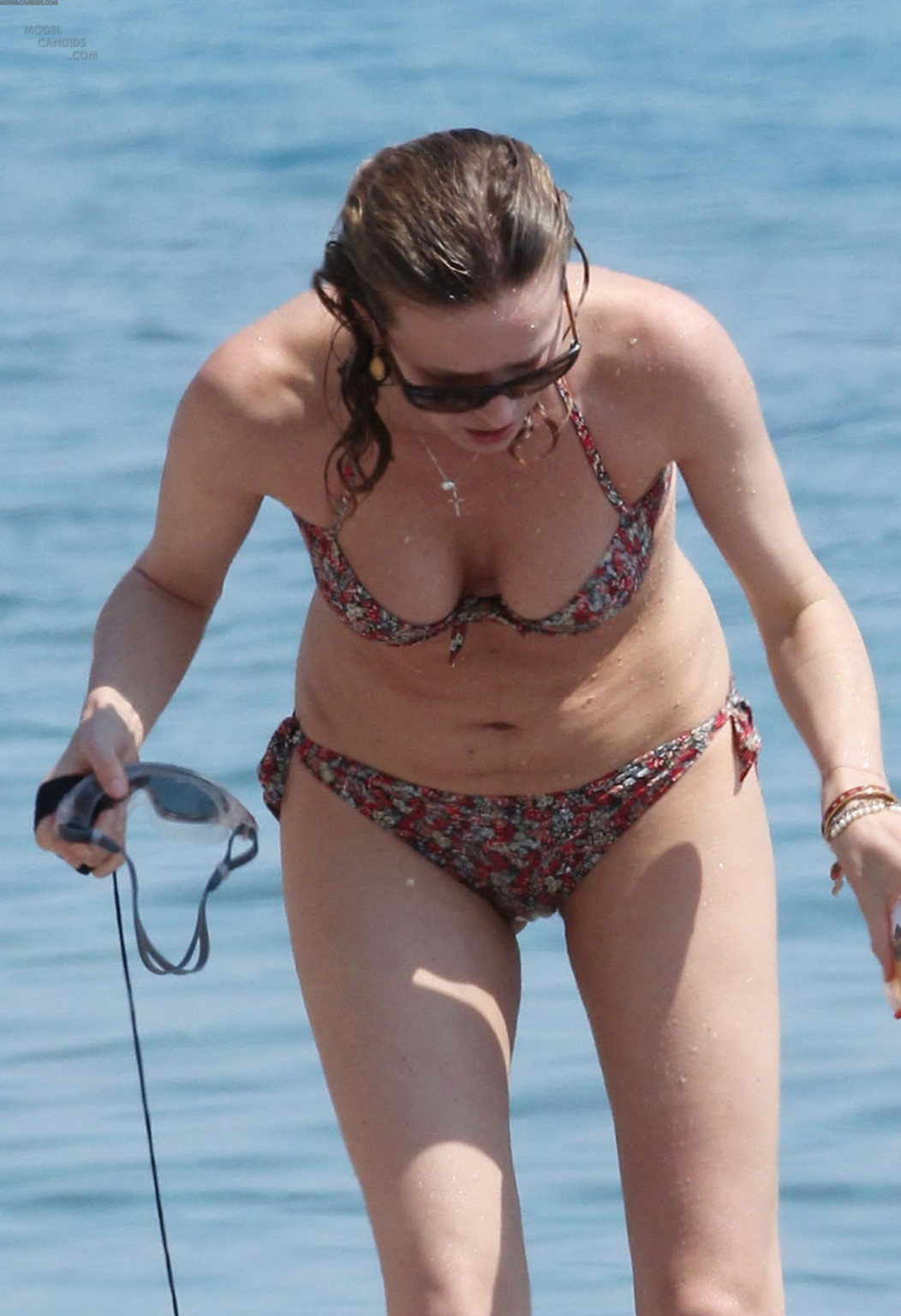 Eva Herzigova showing off her bikini body on the beach in Portofino #75301925