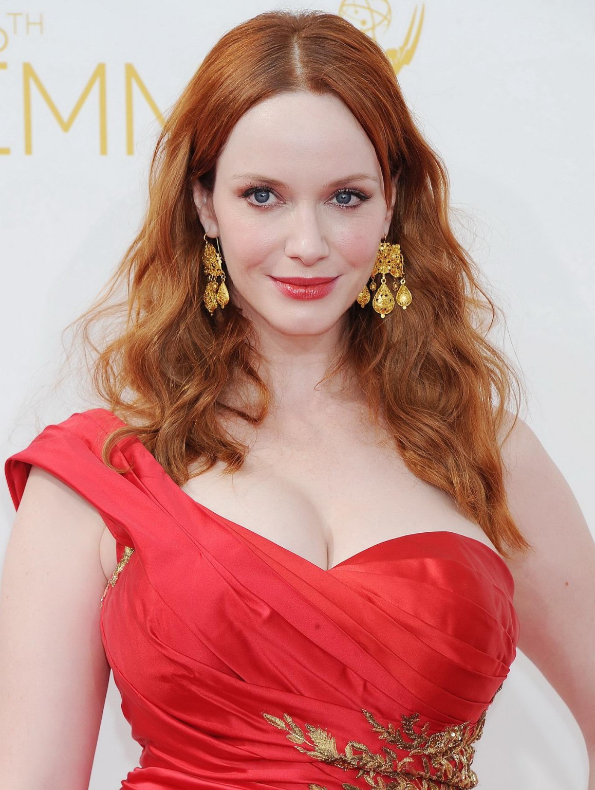 Christina Hendricks showing huge cleavage at the 66th Annual Primetime Emmy Awar #75187578