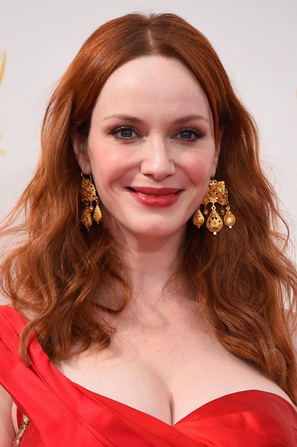 Christina Hendricks showing huge cleavage at the 66th Annual Primetime Emmy Awar #75187624