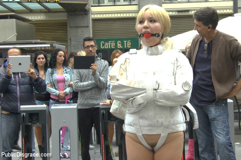 Japanese Slut is humiliated and put on display in Madrid #67534258