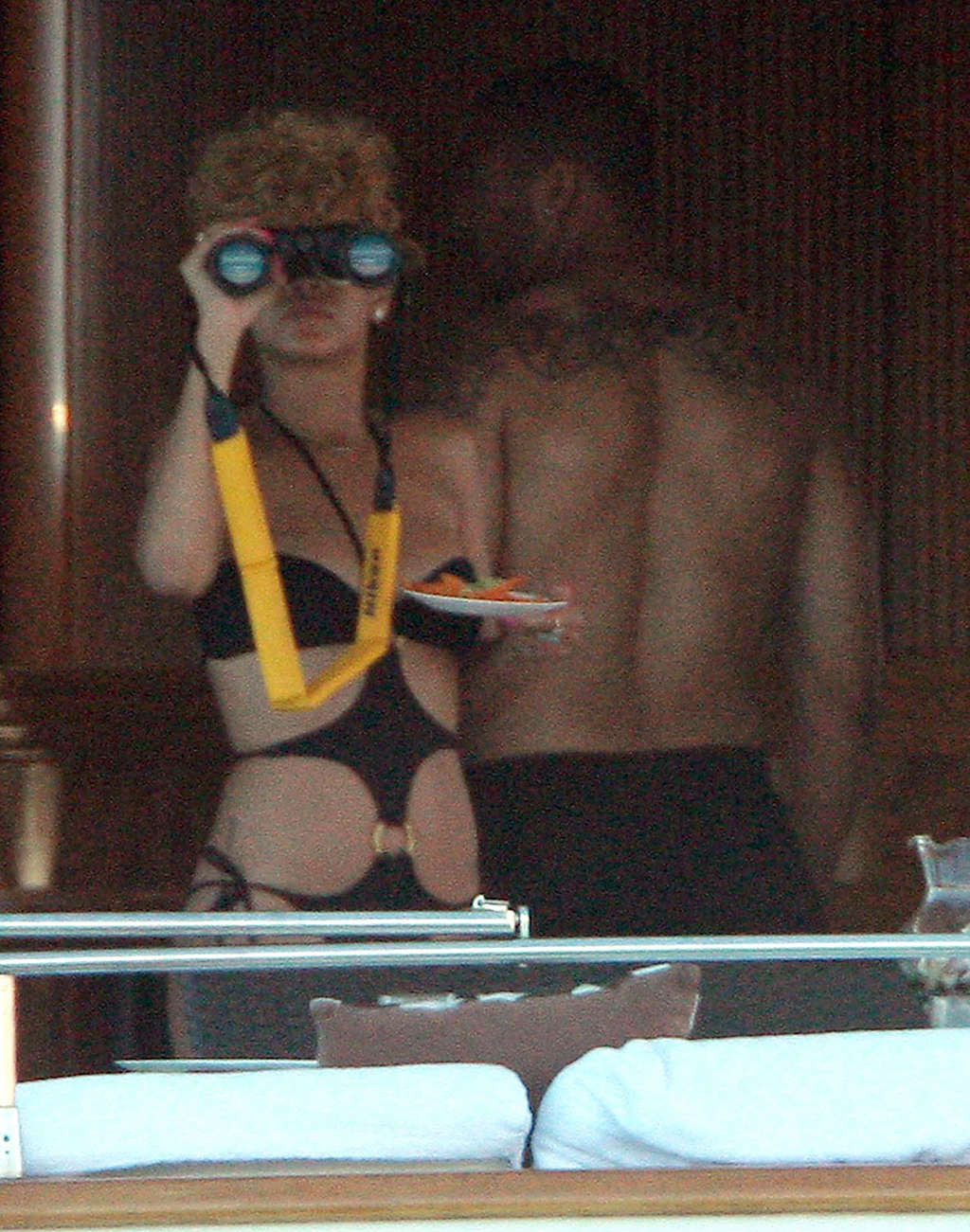 Rihanna looking sexy and hot in black bikini on yaht paparazzo photos #75364825