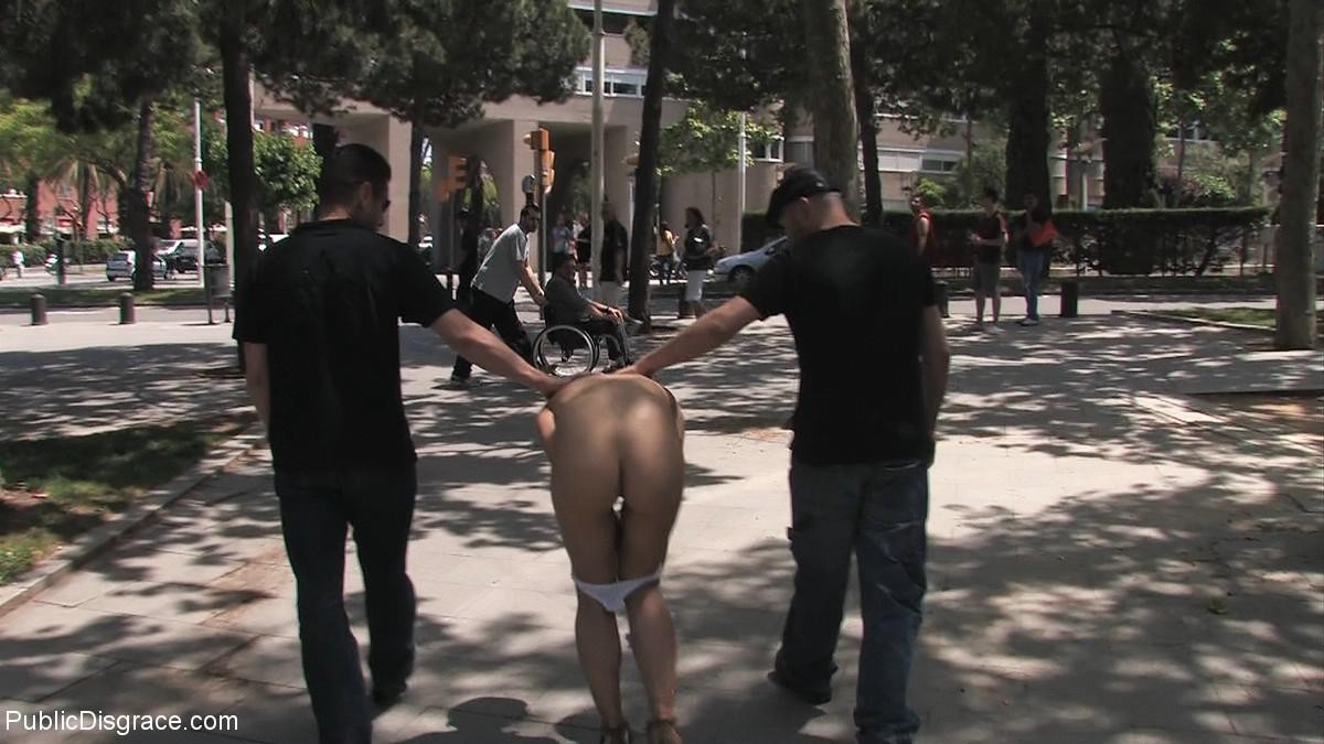 Babe gets stripped, tied up and fucked outdoor in public places #71966418