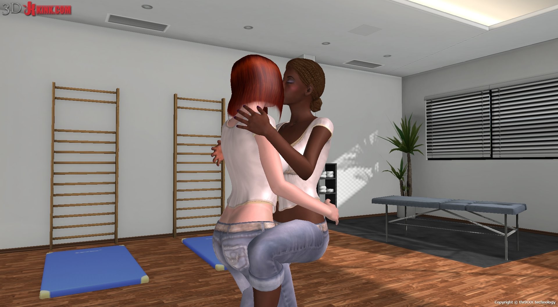 Interracial Lesbian Sex Created In Virtual Fetish 3d Sex Game!