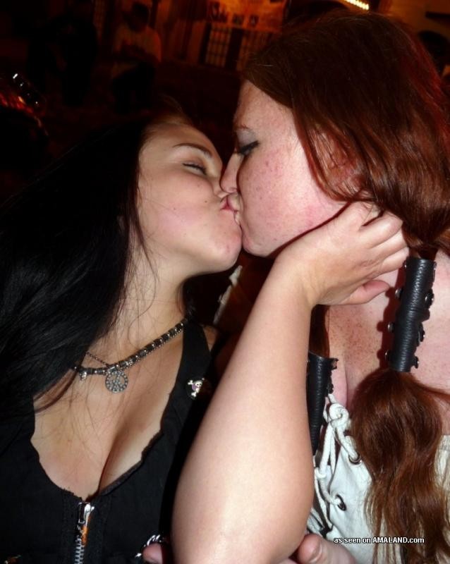 Horny lesbo amateur lovers eating face in public #68176467