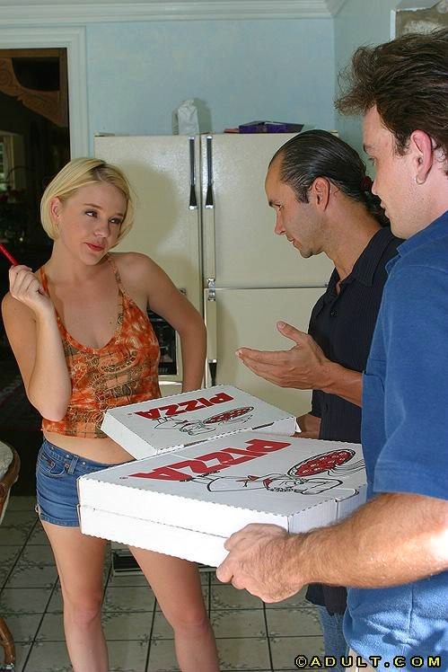 Blonde slut orders pizza and gets extra sausage #73288682