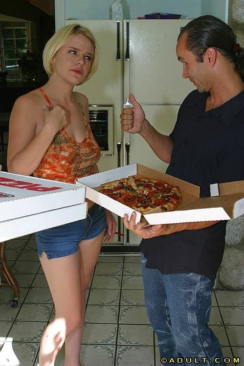 Blonde slut orders pizza and gets extra sausage #73288697