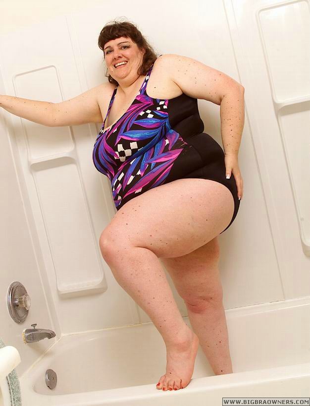 huge fat BBW woman in bikini with big tits #73199697