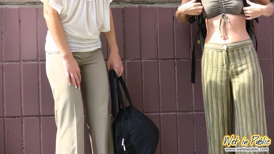 Two chicks don't make it home in time and end up wetting their pants #78594707