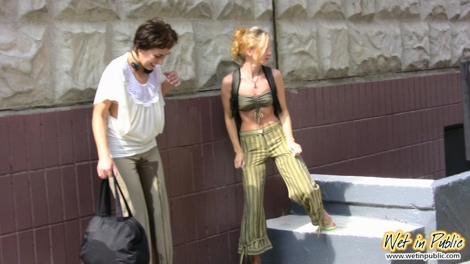 Two chicks don't make it home in time and end up wetting their pants #78594719