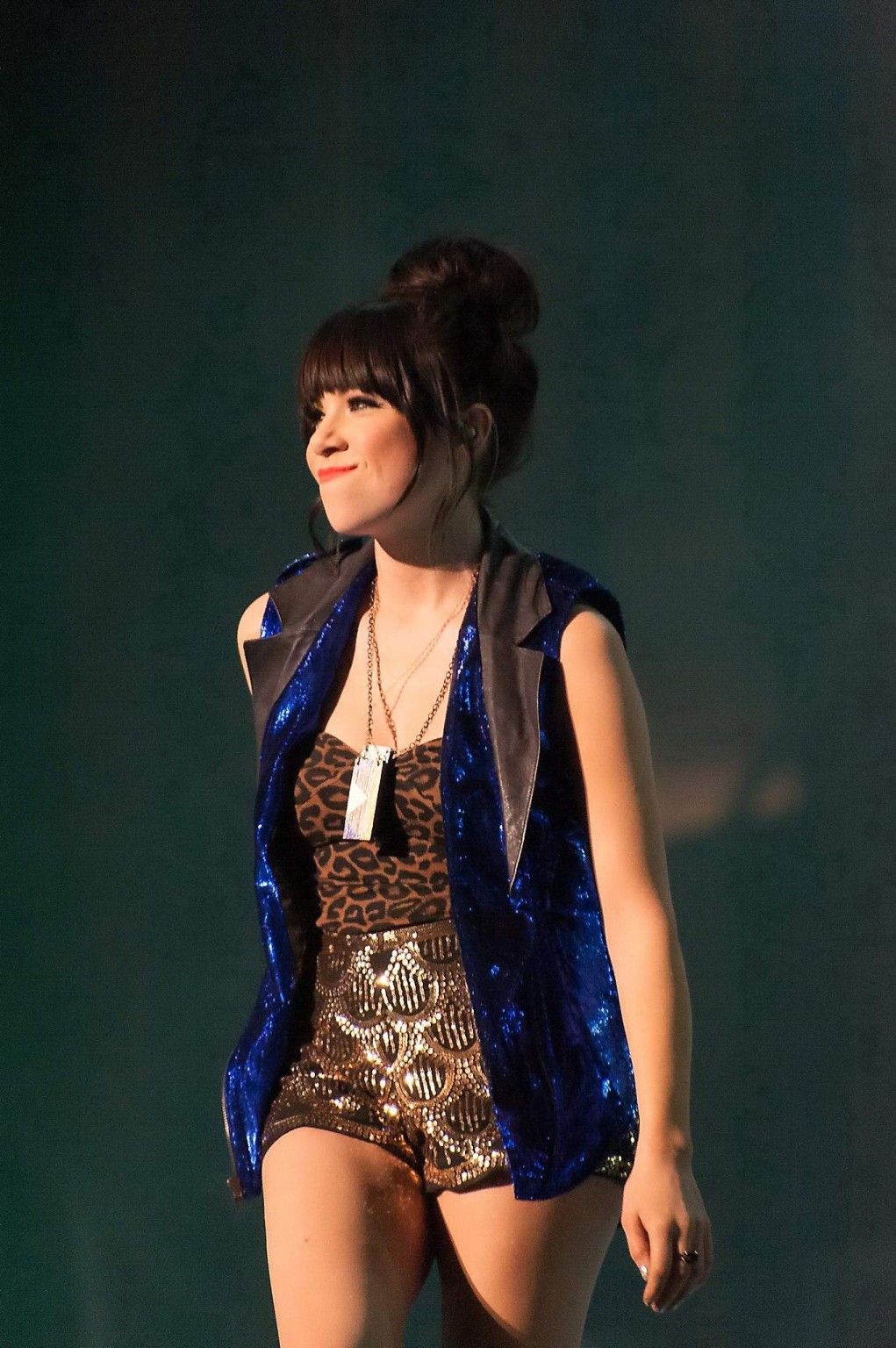 Carly Rae Jepsen in shorts  socks performing at the Wells Fargo Center in Philad #75248311