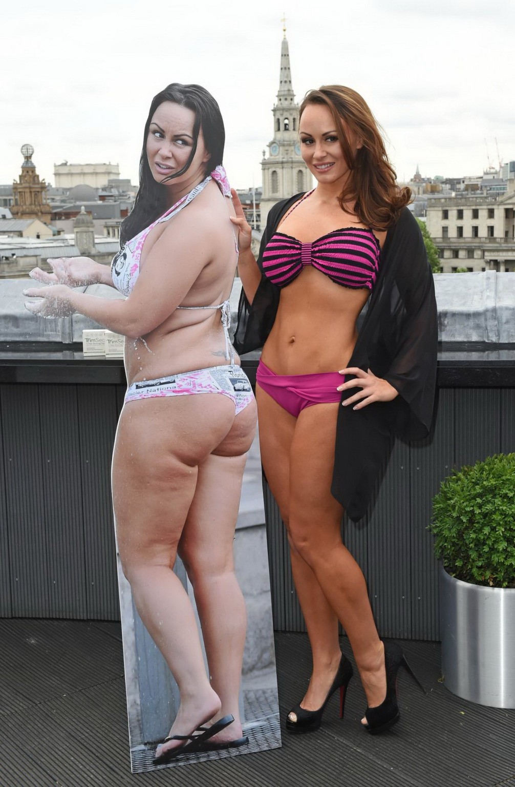 Chanelle Hayes in a skimpy striped bikini reveals her dramatic weight loss #75195459