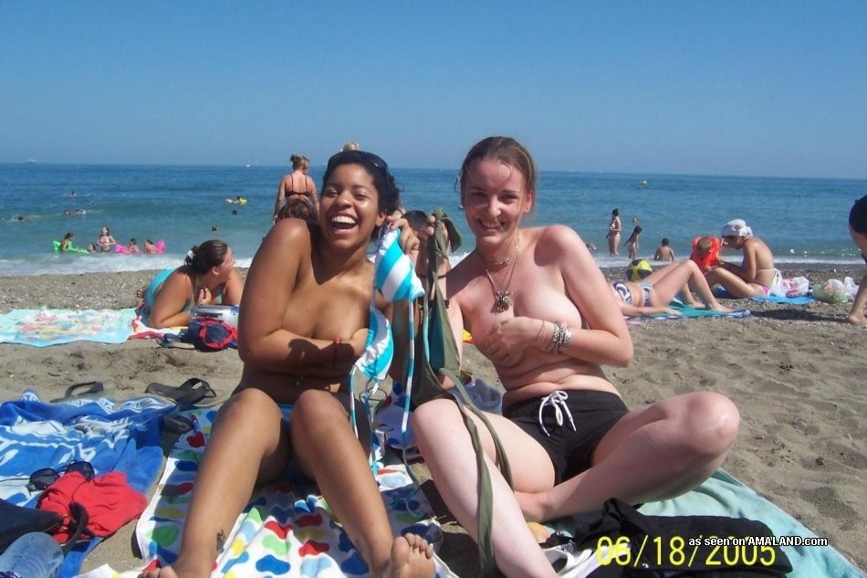 Candid homemade pics of cute amateur teen GFs on topless beaches #68392853