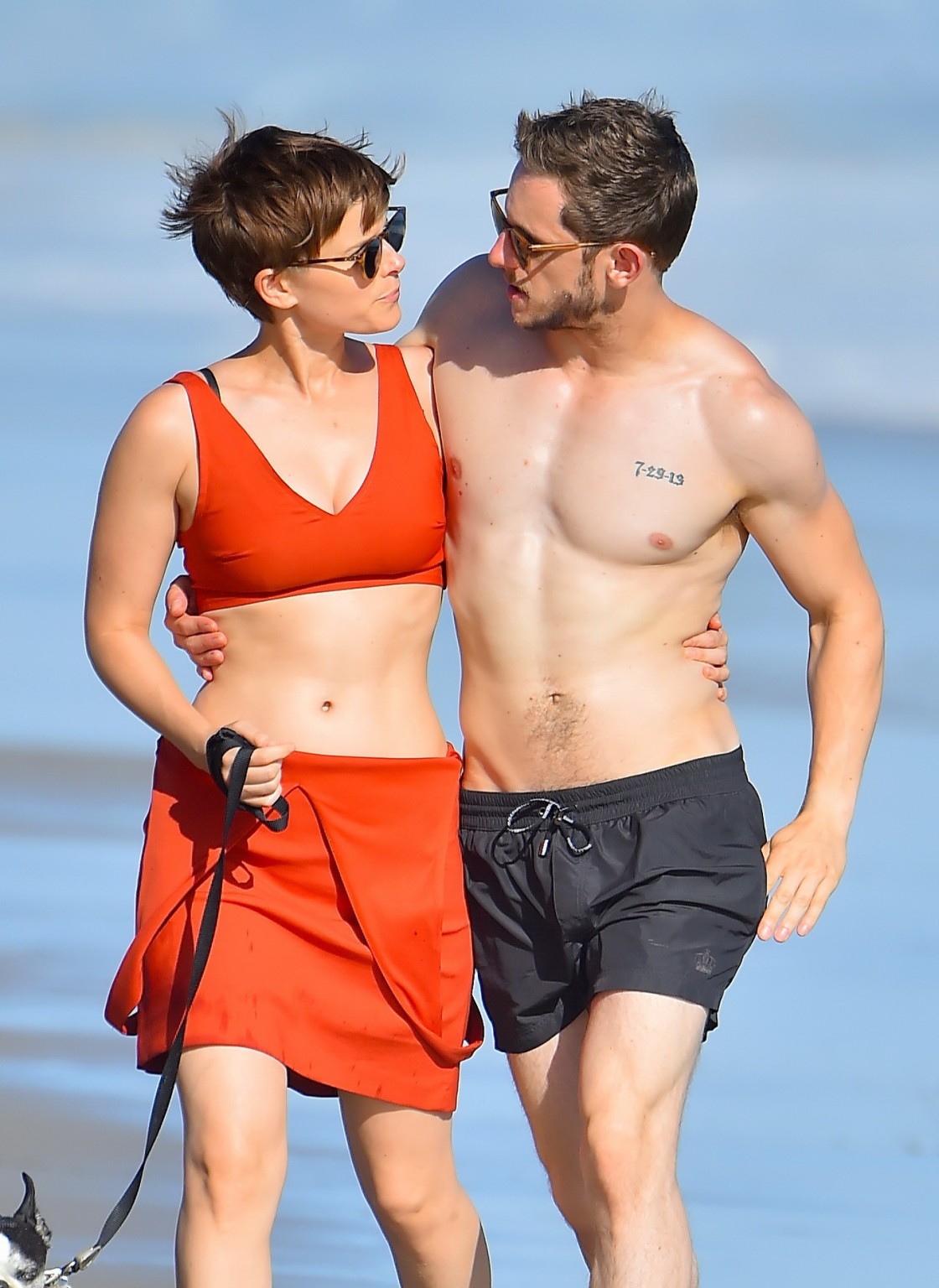 Kate Mara busty in belly top and mini skirt at the beach #75153072