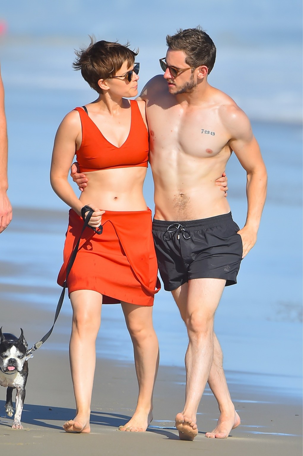 Kate Mara busty in belly top and mini skirt at the beach #75153076