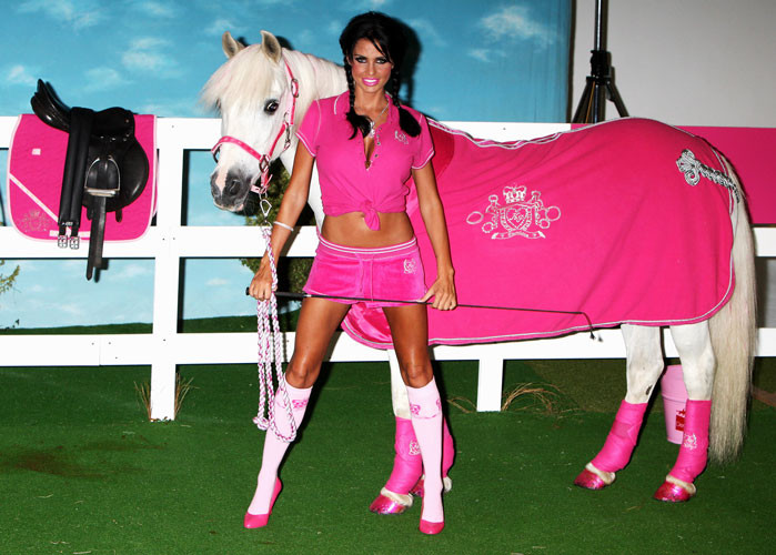 Katie Price Jordan posing with horse and show tits #75413590