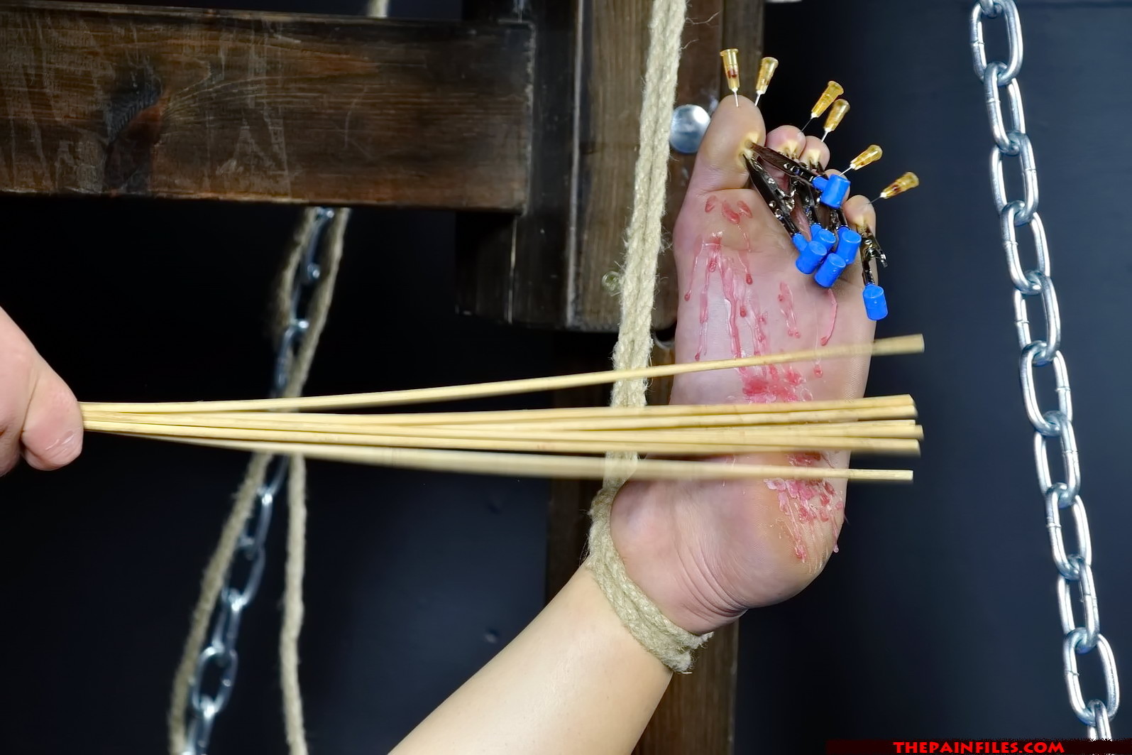 Meis japanese foot torture and needle pain for masochist bastinado slavegirl in  #69772852