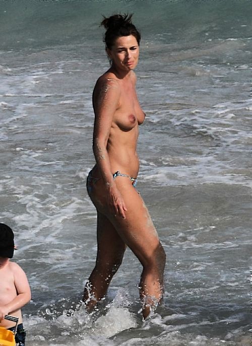 Paulina Porizkova exposing her nice tits on beach paparazzi pictures #75383702