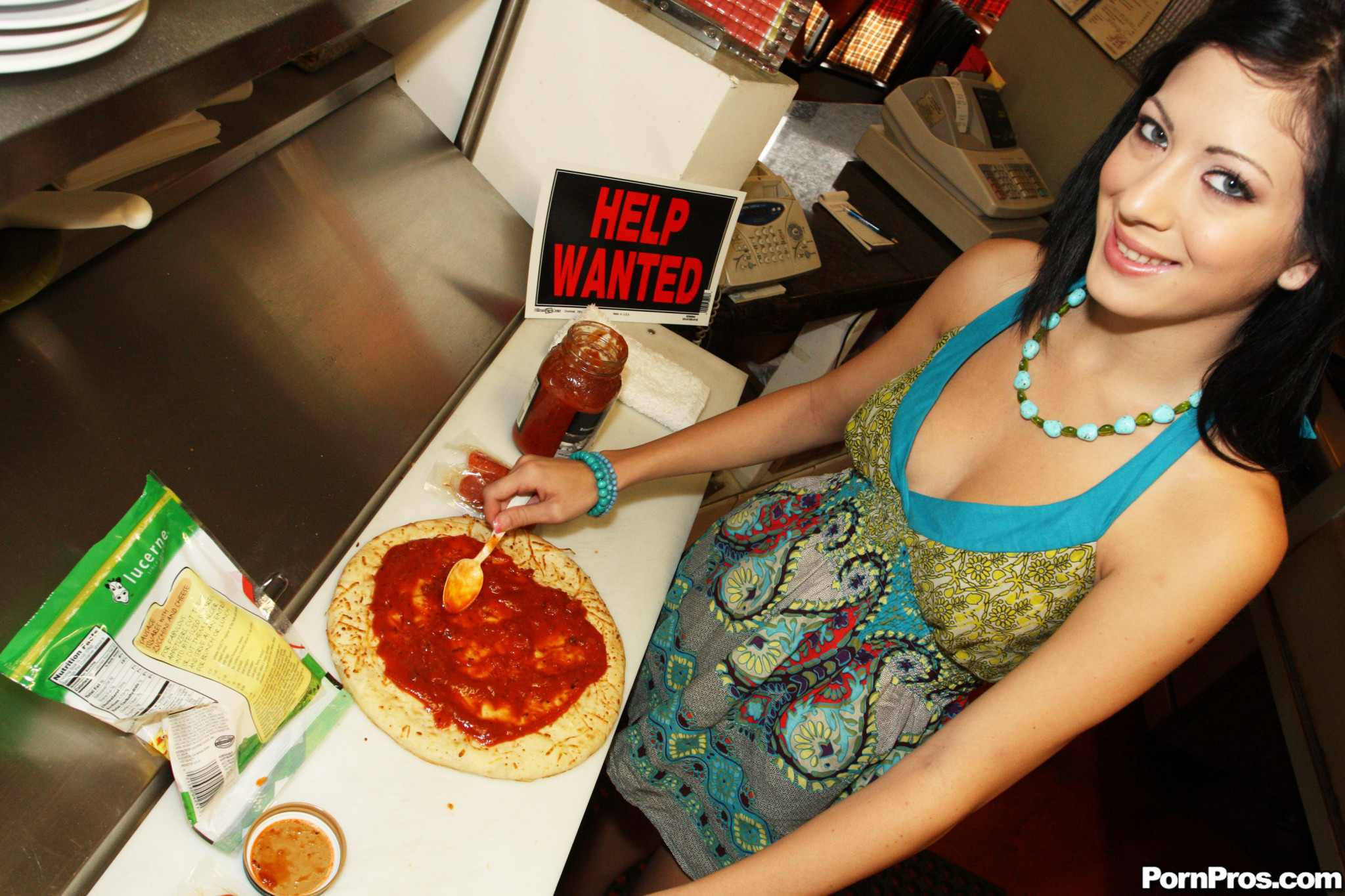 Sexy teen gets a job at a pizza shop by fucking her boss #75856723