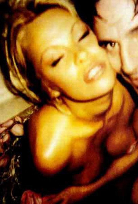 Celebrity with boobs Pamela Anderson sucking hard cock #75410655
