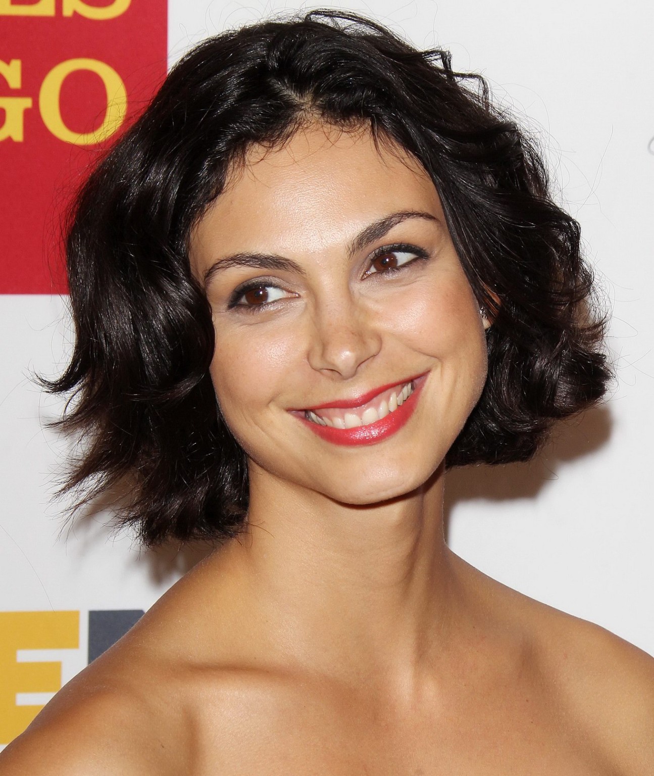 Morena Baccarin busty wearing a strapless black dress at the 10th Annual GLSEN R #75183721