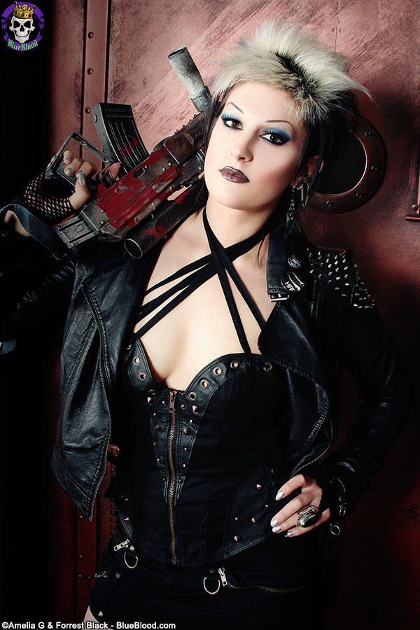 Gothic cyberpunk wastelad warrior babe alley shiver
 #70987441