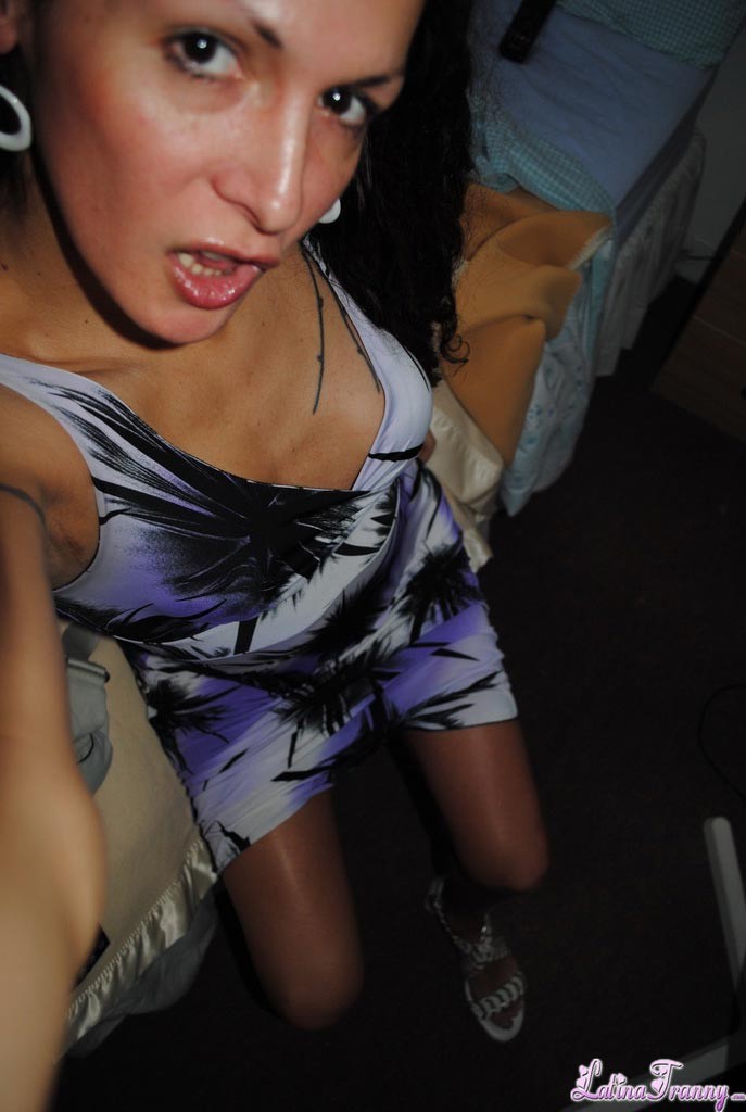 Filthy tgirl Nicole Montero squeezing her balls #79159629