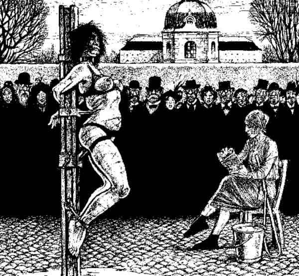 Schreiende Frauen in mittelalterlicher Folter
 #69680659