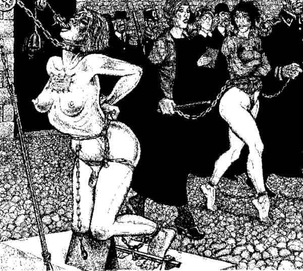 screaming women in medieval torture #69680662