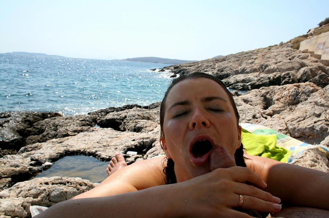 Amateur wife full blowjob on the beach #77677922