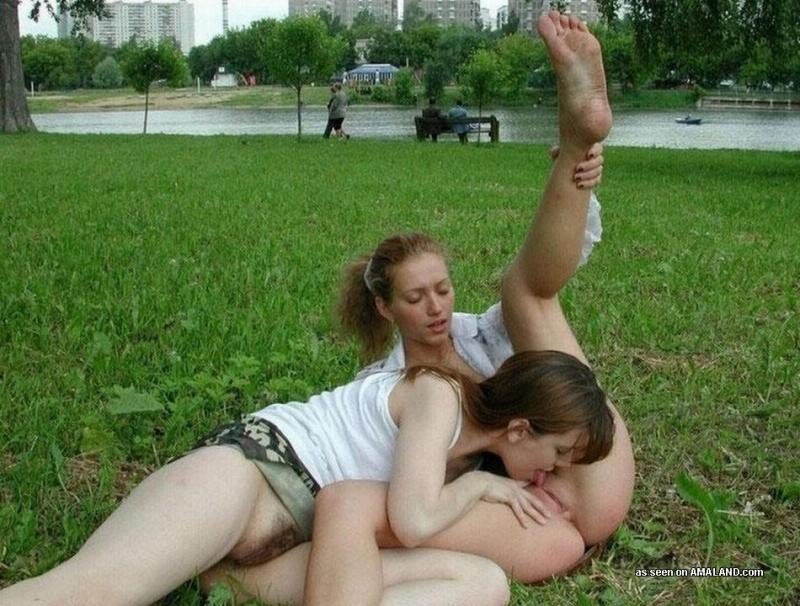 Young lesbians enjoying sex in public #67439433