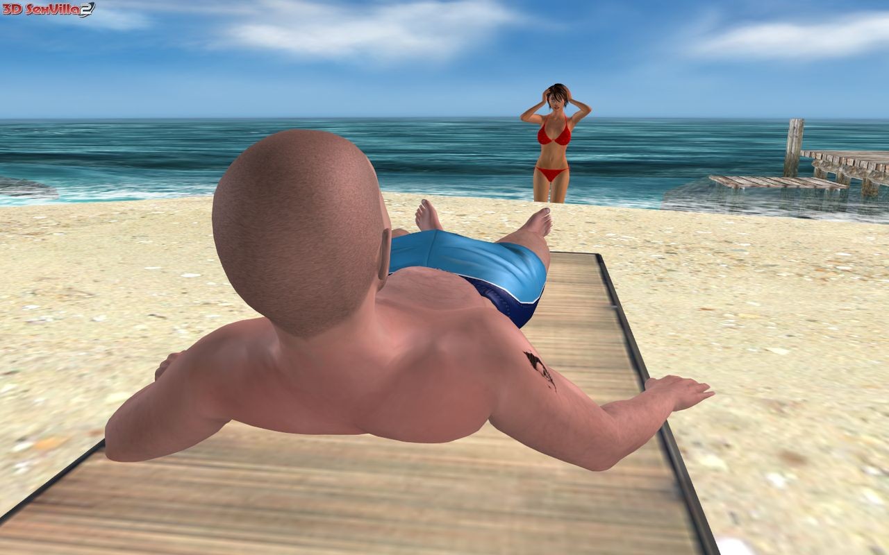 3d animated couple gets kinky at a public beach #69350695