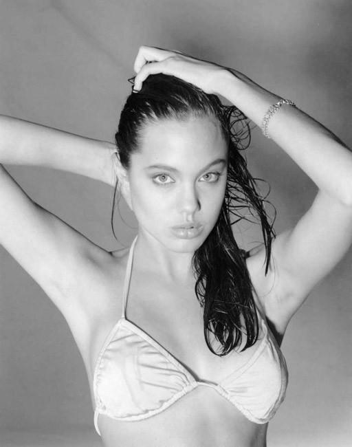Brunette Angelina Jolie showing amazing nude boobs #75403959